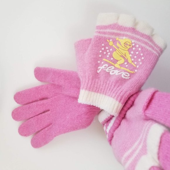 Set of 3 New Multicolor Double Layered 2 in 1 Wool Blend Cozy Warm Gloves - Picture 9 of 10